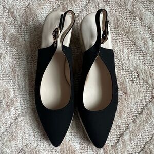 Elegant Black Slingback Women's Shoes